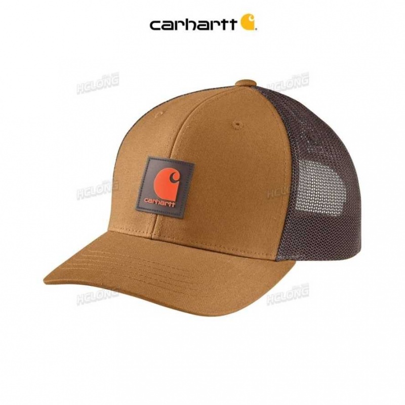 Carhartt Rugged Flex Twill Mesh-Back Logo Patch Cap Bruna | SE0002405