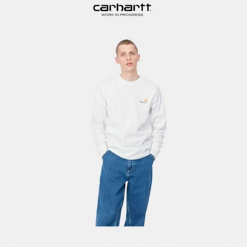 Carhartt Wip American Script Long Sleeve T-Shirt Vita | SE0000804