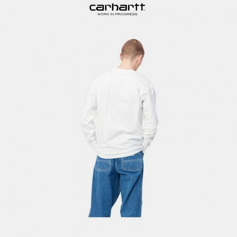 Carhartt Wip American Script Long Sleeve T-Shirt Vita | SE0000804