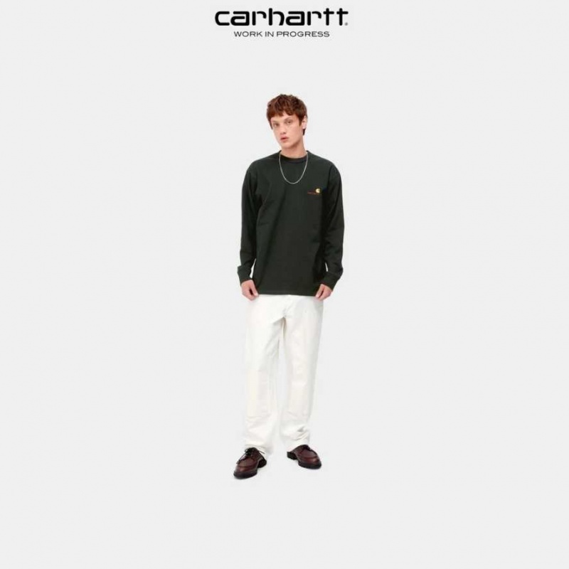 Carhartt Wip American Script Long Sleeve T-Shirt Mörk | SE0000805