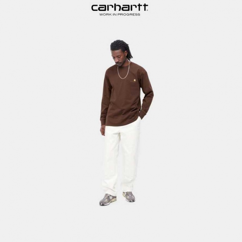 Carhartt Wip American Script Long Sleeve T-Shirt Ale | SE0000806