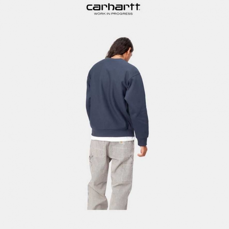 Carhartt Wip American Script Sweatshirt Enzian | SE0000235