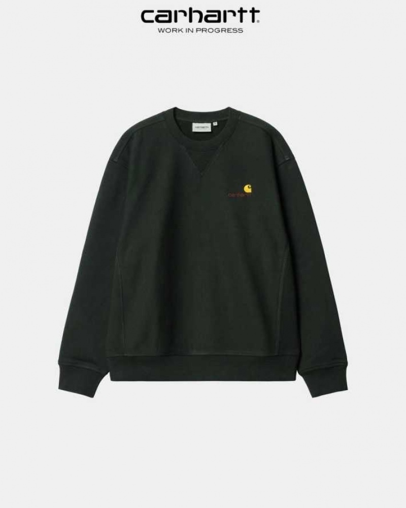 Carhartt Wip American Script Sweatshirt Mörk | SE0000237