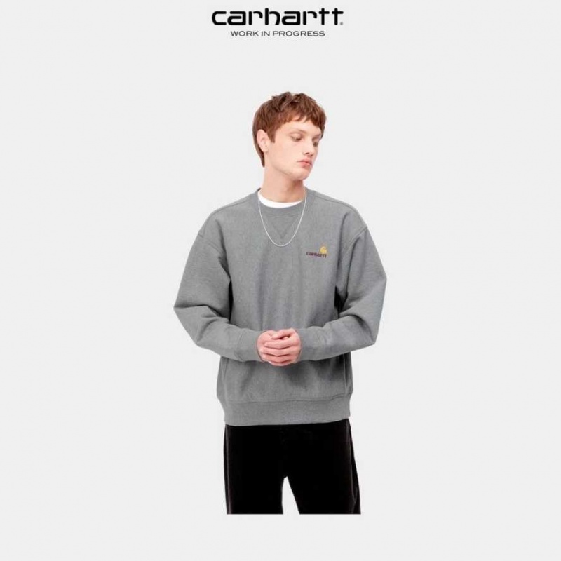 Carhartt Wip American Script Sweatshirt Mörkgrå | SE0000239