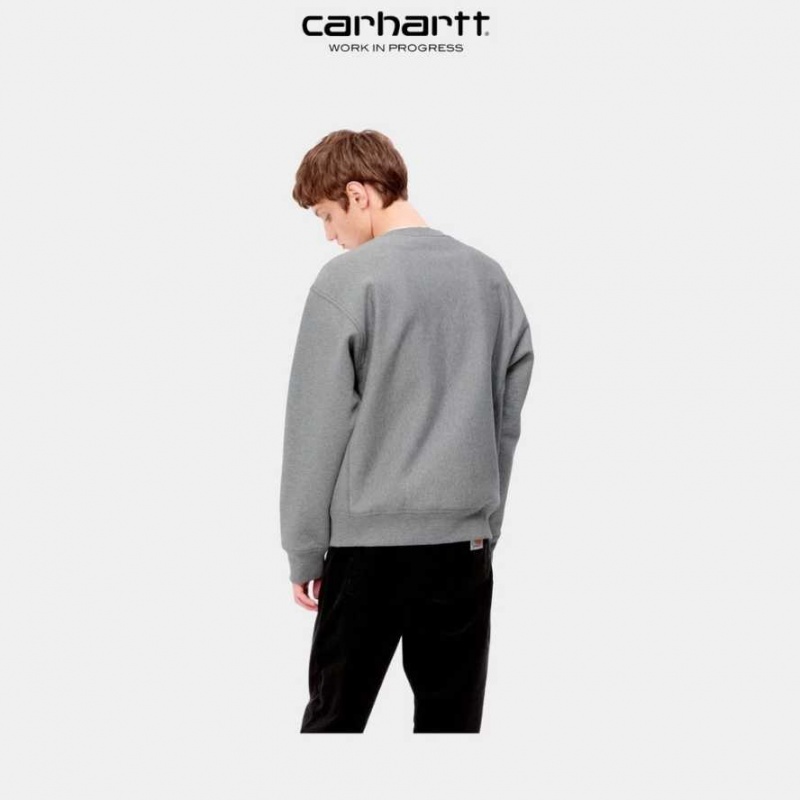 Carhartt Wip American Script Sweatshirt Mörkgrå | SE0000239