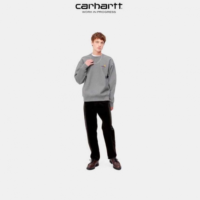 Carhartt Wip American Script Sweatshirt Mörkgrå | SE0000239