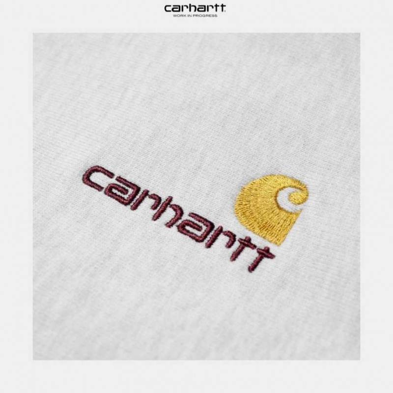 Carhartt Wip American Script Sweatshirt Ash Heather | SE0000241