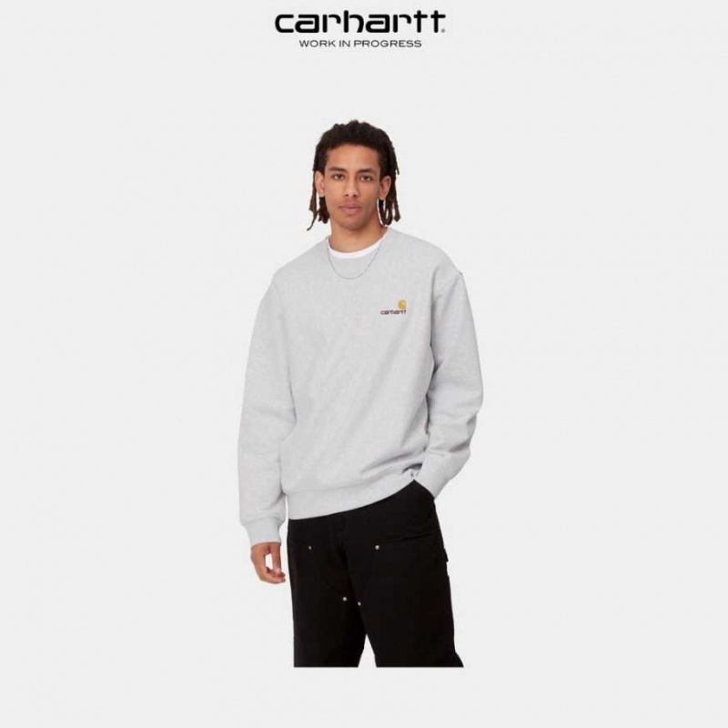 Carhartt Wip American Script Sweatshirt Ash Heather | SE0000241