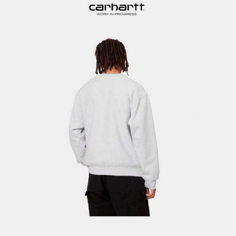 Carhartt Wip American Script Sweatshirt Ash Heather | SE0000241