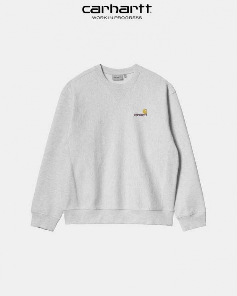 Carhartt Wip American Script Sweatshirt Ash Heather | SE0000241