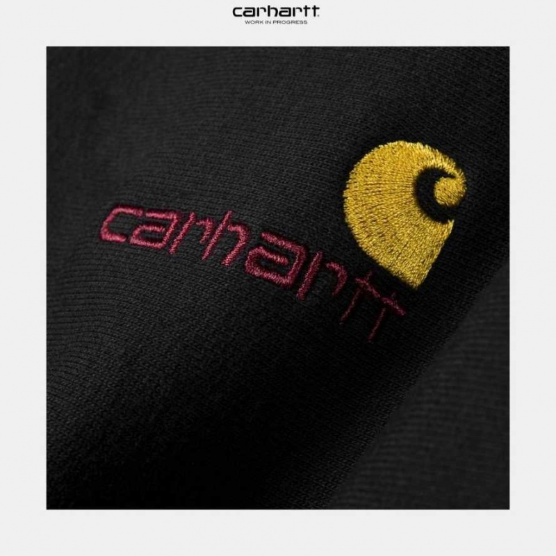 Carhartt Wip American Script Sweatshirt Svarta | SE0000242