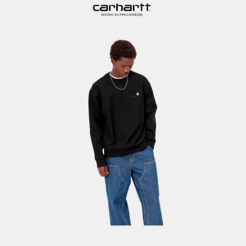 Carhartt Wip American Script Sweatshirt Svarta | SE0000242