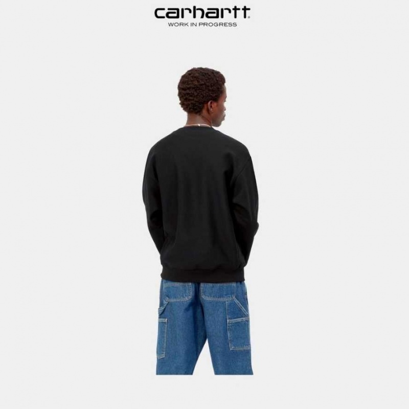 Carhartt Wip American Script Sweatshirt Svarta | SE0000242