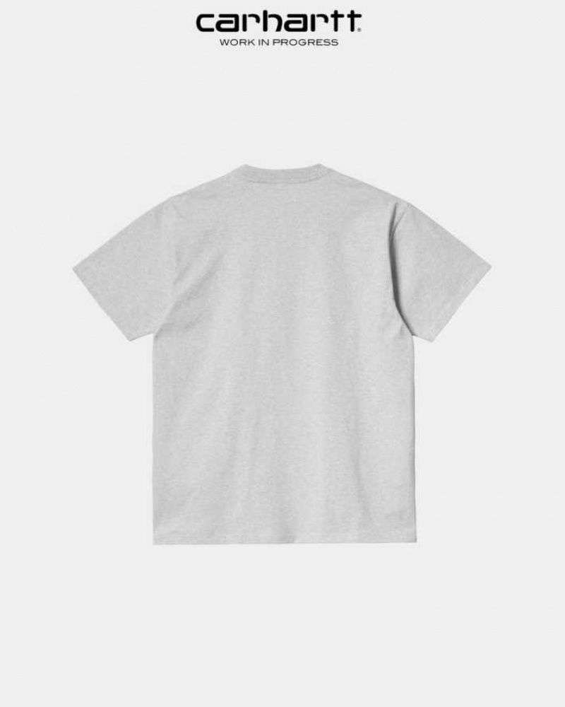 Carhartt Wip American Script T-Shirt Ash Heather | SE0000811