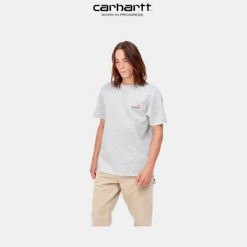 Carhartt Wip American Script T-Shirt Ash Heather | SE0000811