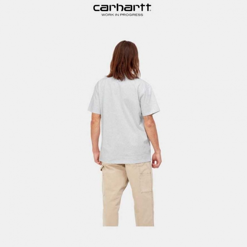 Carhartt Wip American Script T-Shirt Ash Heather | SE0000811