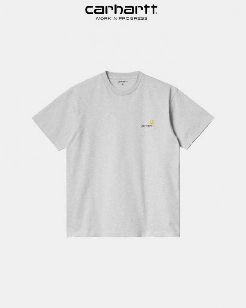 Carhartt Wip American Script T-Shirt Ash Heather | SE0000811