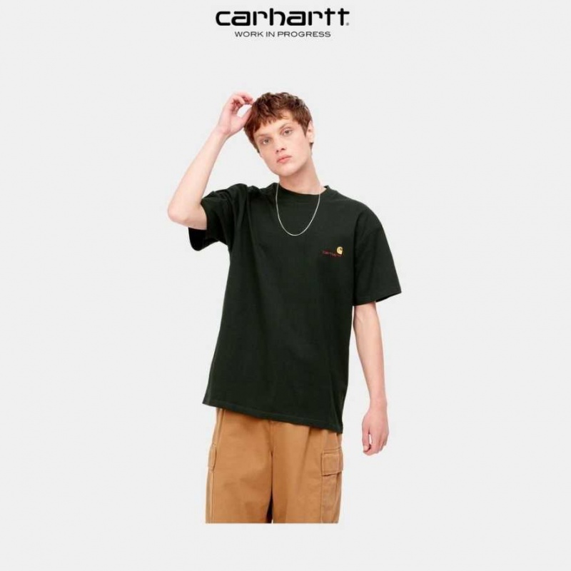 Carhartt Wip American Script T-Shirt Mörk | SE0000814