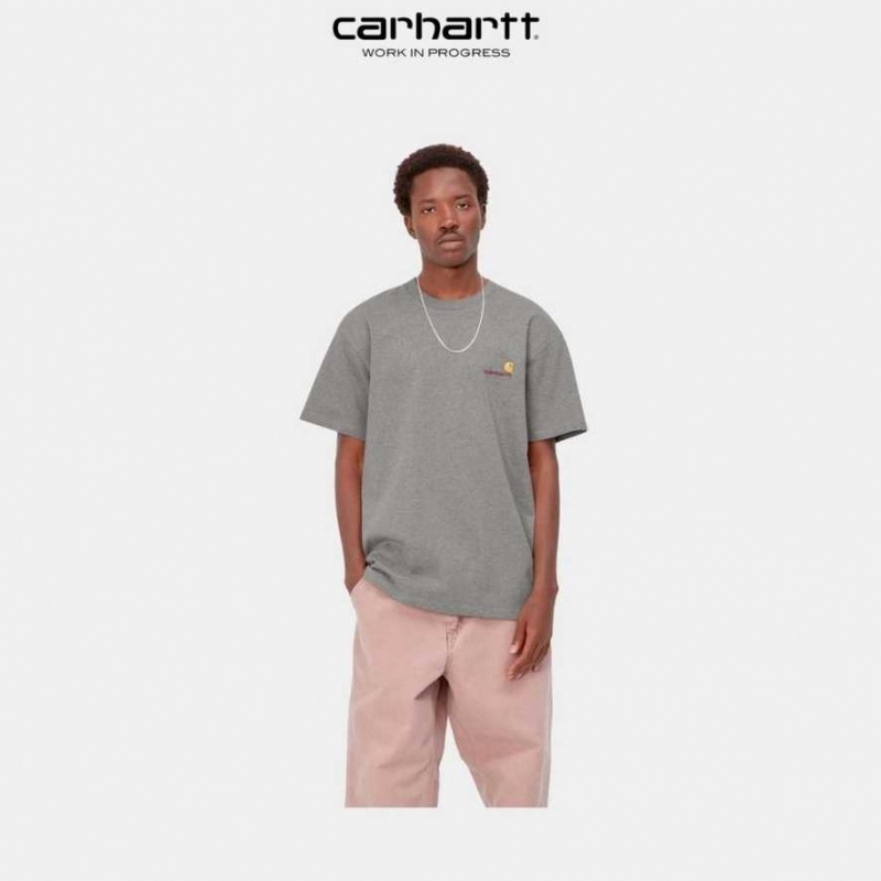 Carhartt Wip American Script T-Shirt Mörkgrå | SE0000810