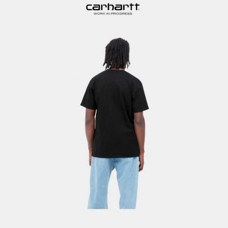 Carhartt Wip American Script T-Shirt Svarta | SE0000815