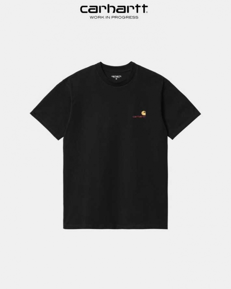 Carhartt Wip American Script T-Shirt Svarta | SE0000815