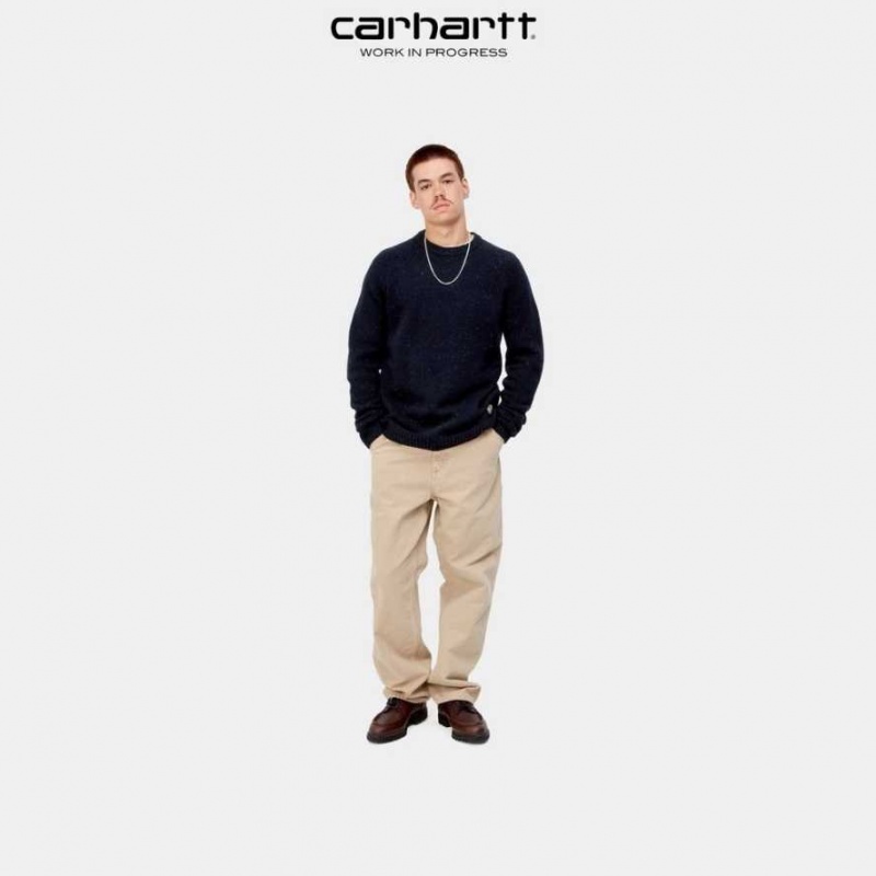 Carhartt Wip Anglistic Tröja Mörkmarinblå | SE0000791