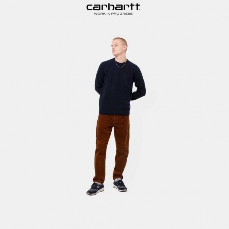 Carhartt Wip Anglistic Tröja Mörkmarinblå | SE0000791