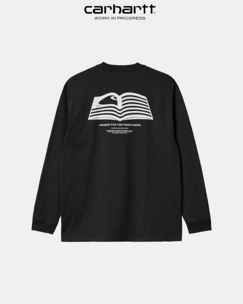 Carhartt Wip Book State Long Sleeve T-Shirt Vulcan | SE0000831