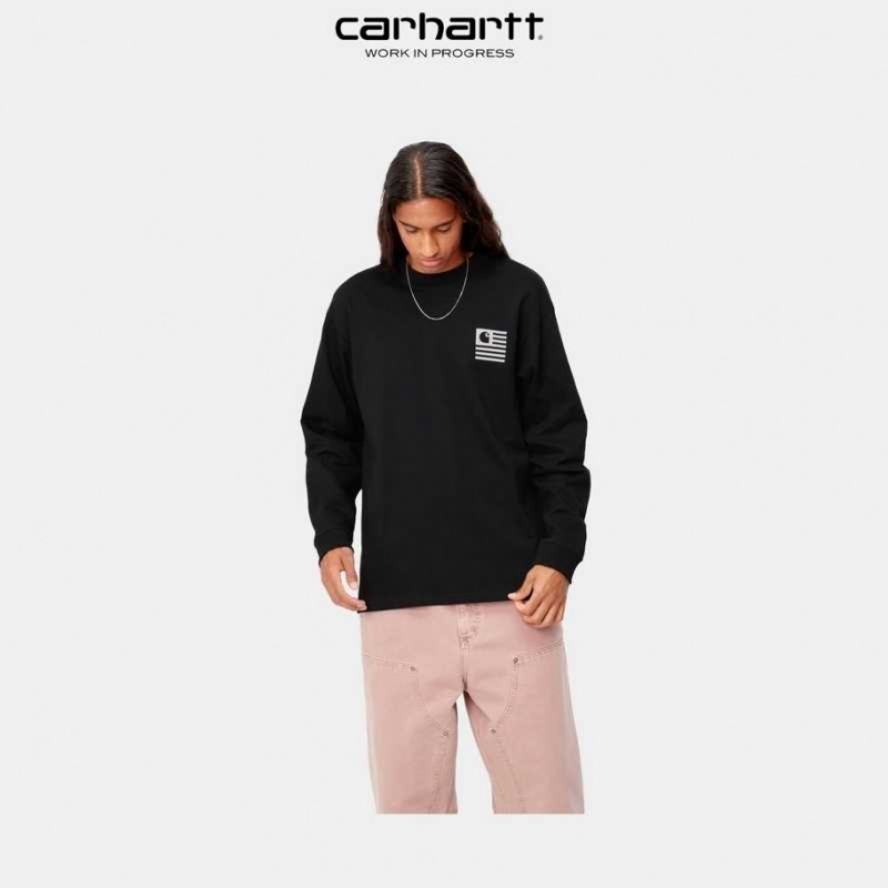 Carhartt Wip Book State Long Sleeve T-Shirt Vulcan | SE0000831