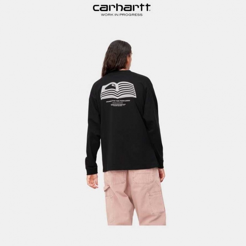 Carhartt Wip Book State Long Sleeve T-Shirt Vulcan | SE0000831