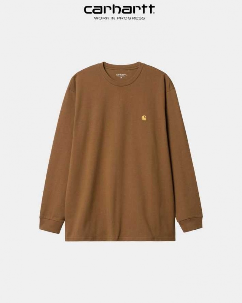 Carhartt Wip Chase Long Sleeve T-Shirt Bruna | SE0000859