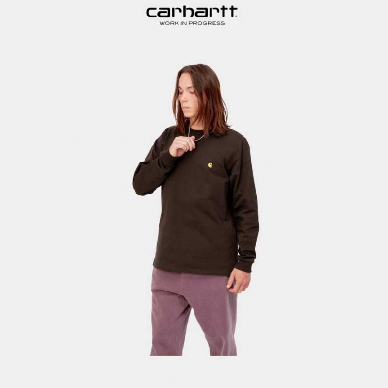 Carhartt Wip Chase Long Sleeve T-Shirt Mörk | SE0000858