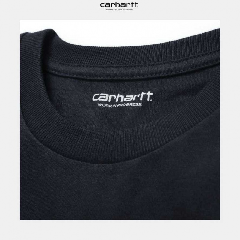 Carhartt Wip Chase Long Sleeve T-Shirt Mörkmarinblå | SE0000862