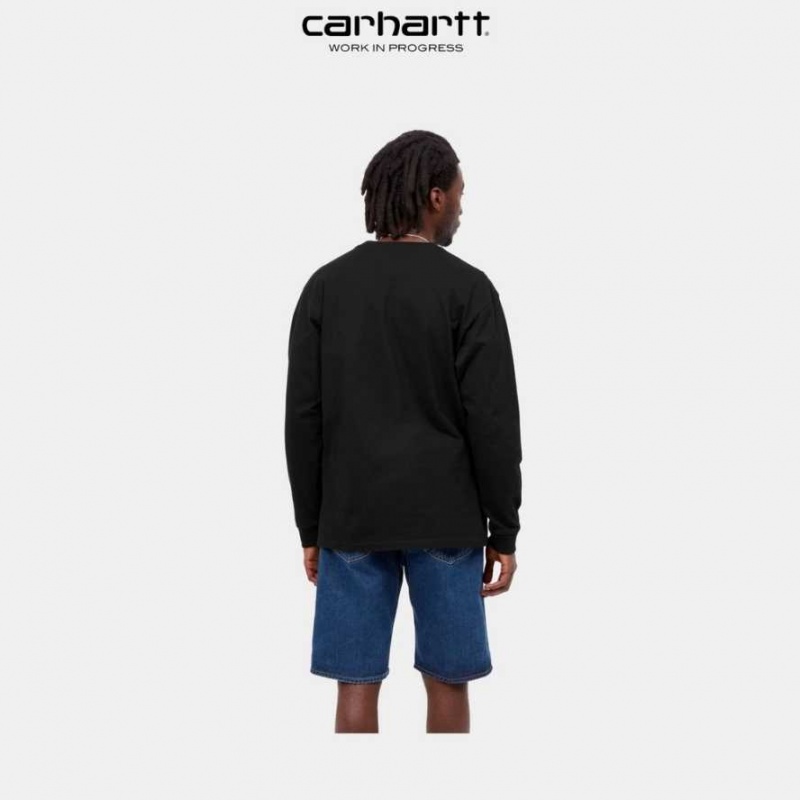 Carhartt Wip Chase Long Sleeve T-Shirt Svarta | SE0000861