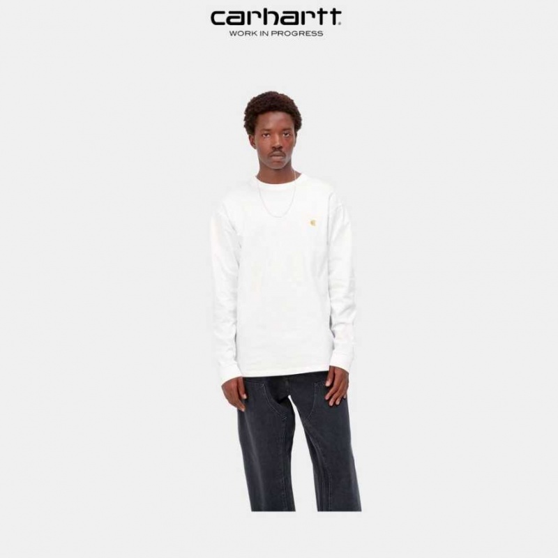 Carhartt Wip Chase Long Sleeve T-Shirt Vita | SE0000865