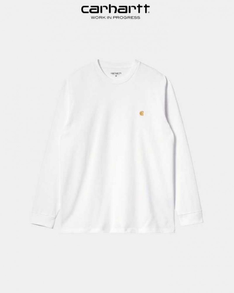 Carhartt Wip Chase Long Sleeve T-Shirt Vita | SE0000865