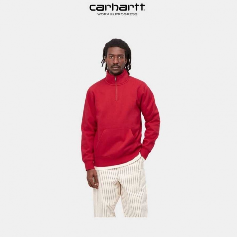 Carhartt Wip Chase Neck Zip Sweatshirt Cornel | SE0000261