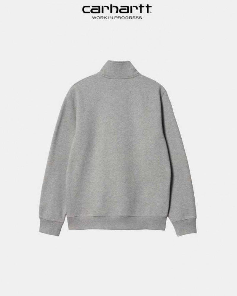 Carhartt Wip Chase Neck Zip Sweatshirt Grå | SE0000260