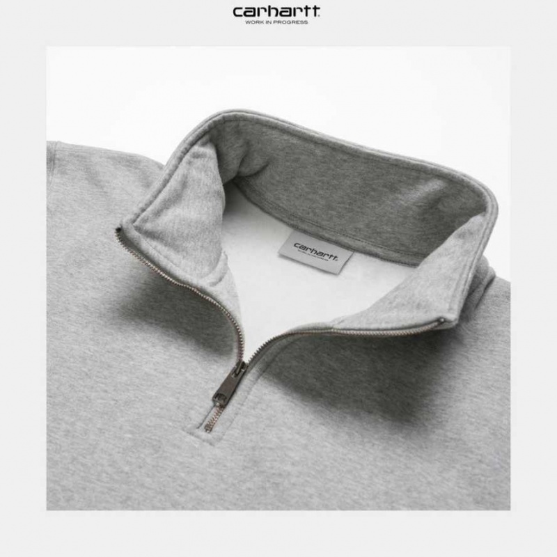 Carhartt Wip Chase Neck Zip Sweatshirt Grå | SE0000260