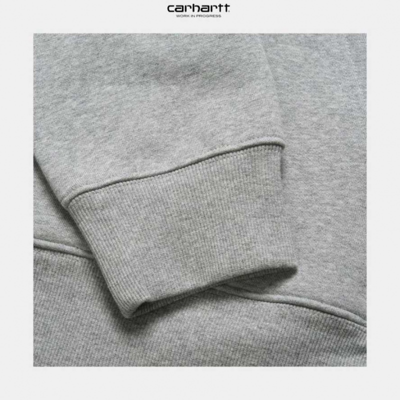 Carhartt Wip Chase Neck Zip Sweatshirt Grå | SE0000260