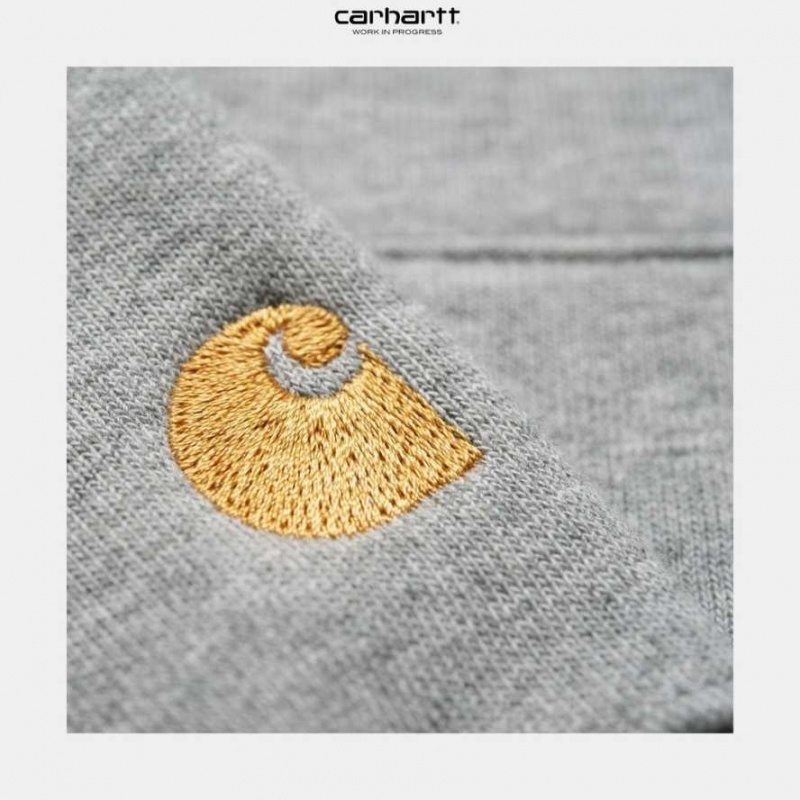 Carhartt Wip Chase Neck Zip Sweatshirt Grå | SE0000260