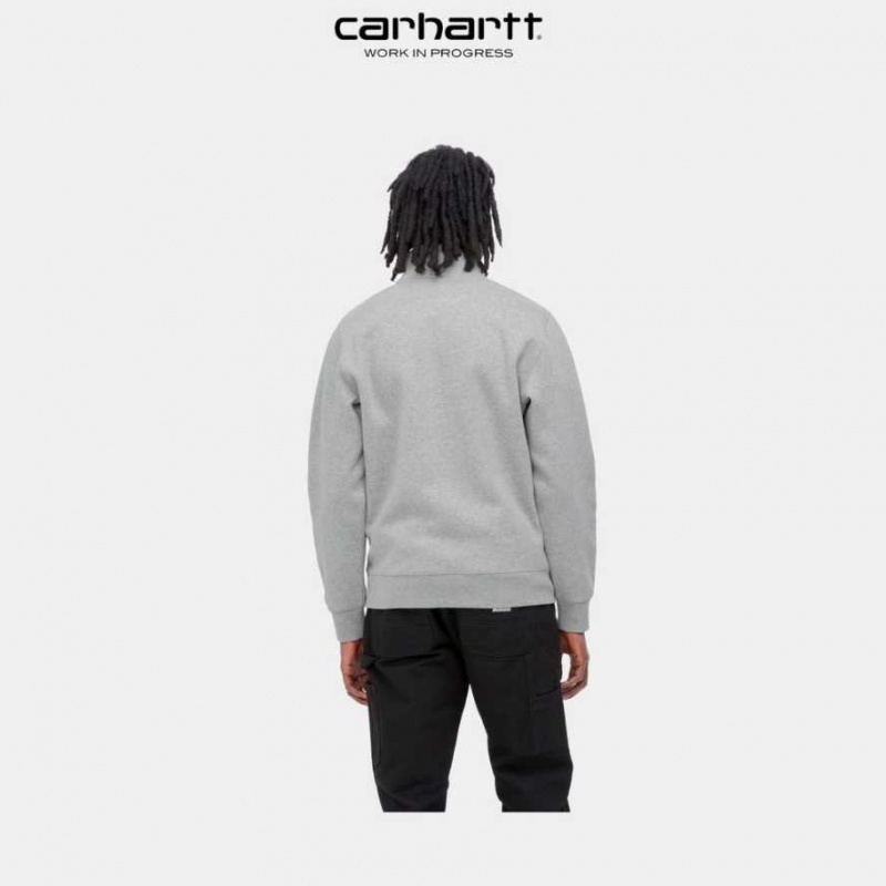 Carhartt Wip Chase Neck Zip Sweatshirt Grå | SE0000260