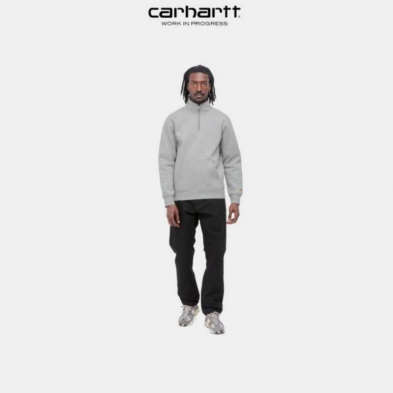 Carhartt Wip Chase Neck Zip Sweatshirt Grå | SE0000260