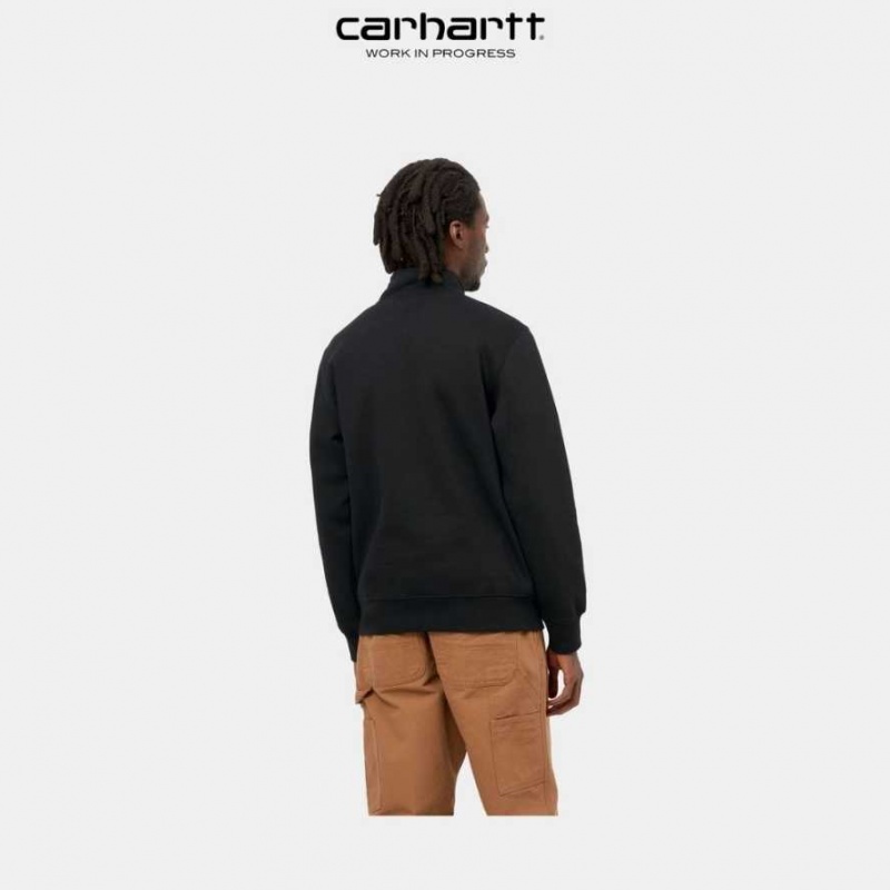 Carhartt Wip Chase Neck Zip Sweatshirt Svarta | SE0000259