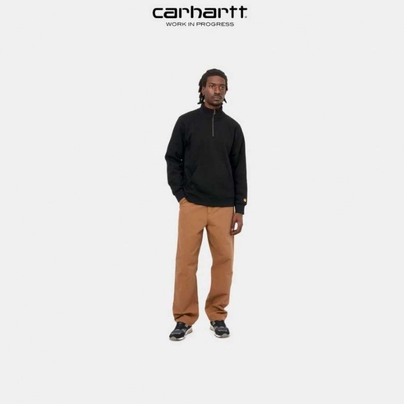 Carhartt Wip Chase Neck Zip Sweatshirt Svarta | SE0000259