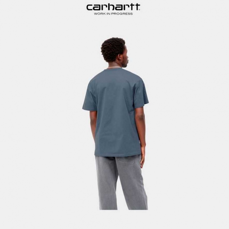 Carhartt Wip Chase T-Shirt Blå | SE0000870