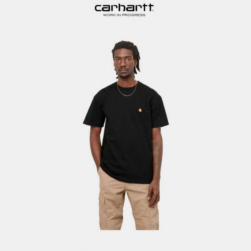 Carhartt Wip Chase T-Shirt Svarta | SE0000875