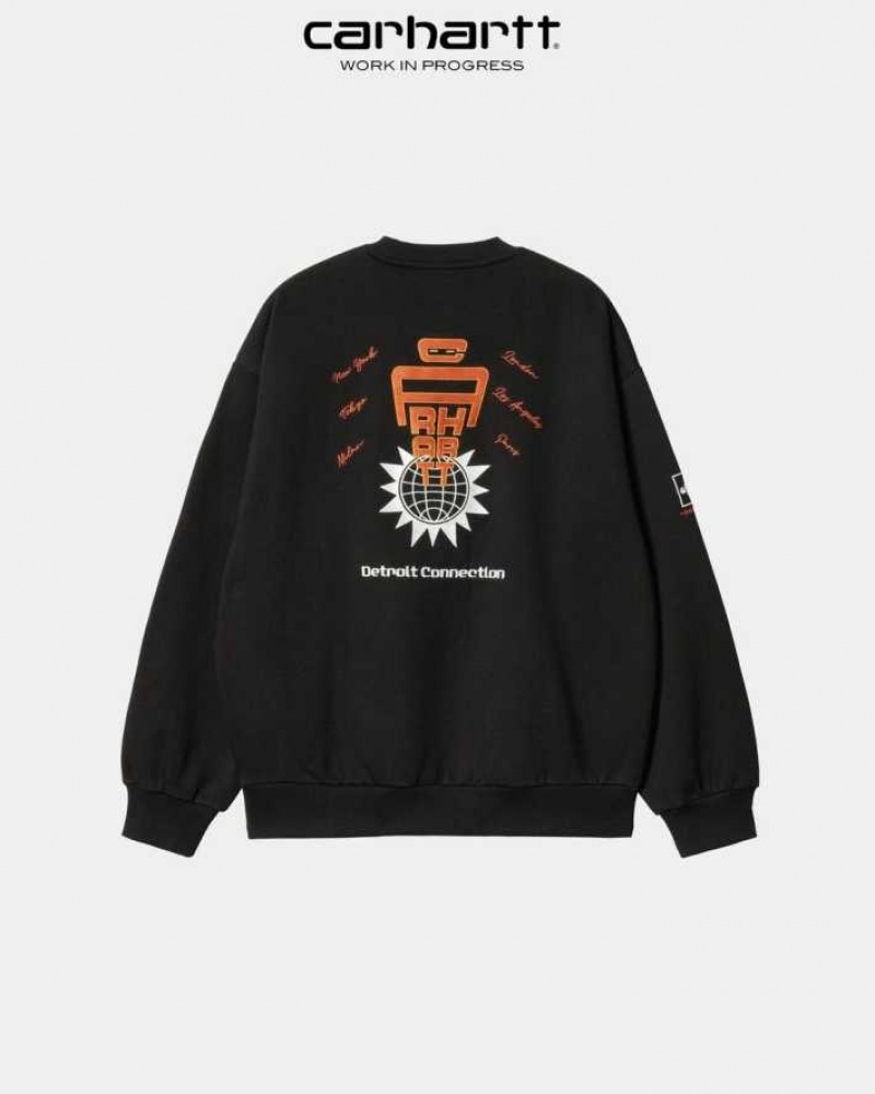 Carhartt Wip Connect Sweatshirt Svarta | SE0000277