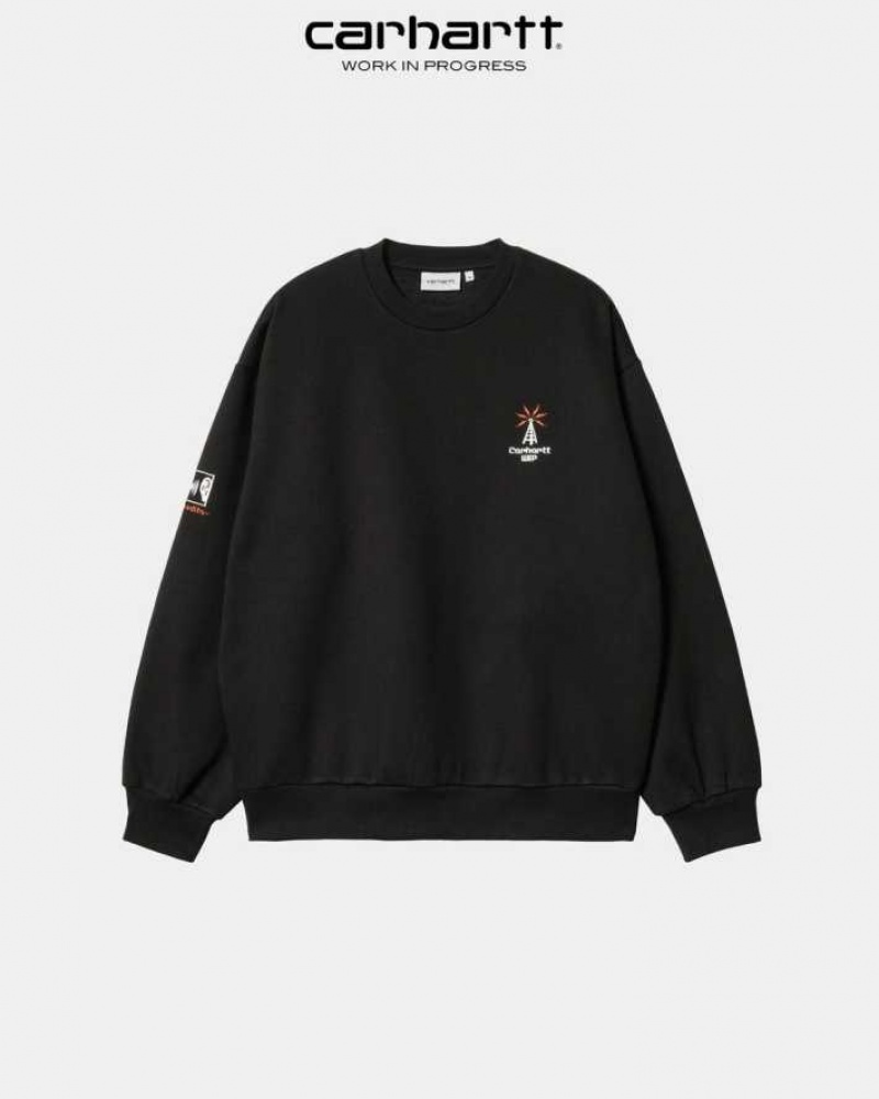 Carhartt Wip Connect Sweatshirt Svarta | SE0000277