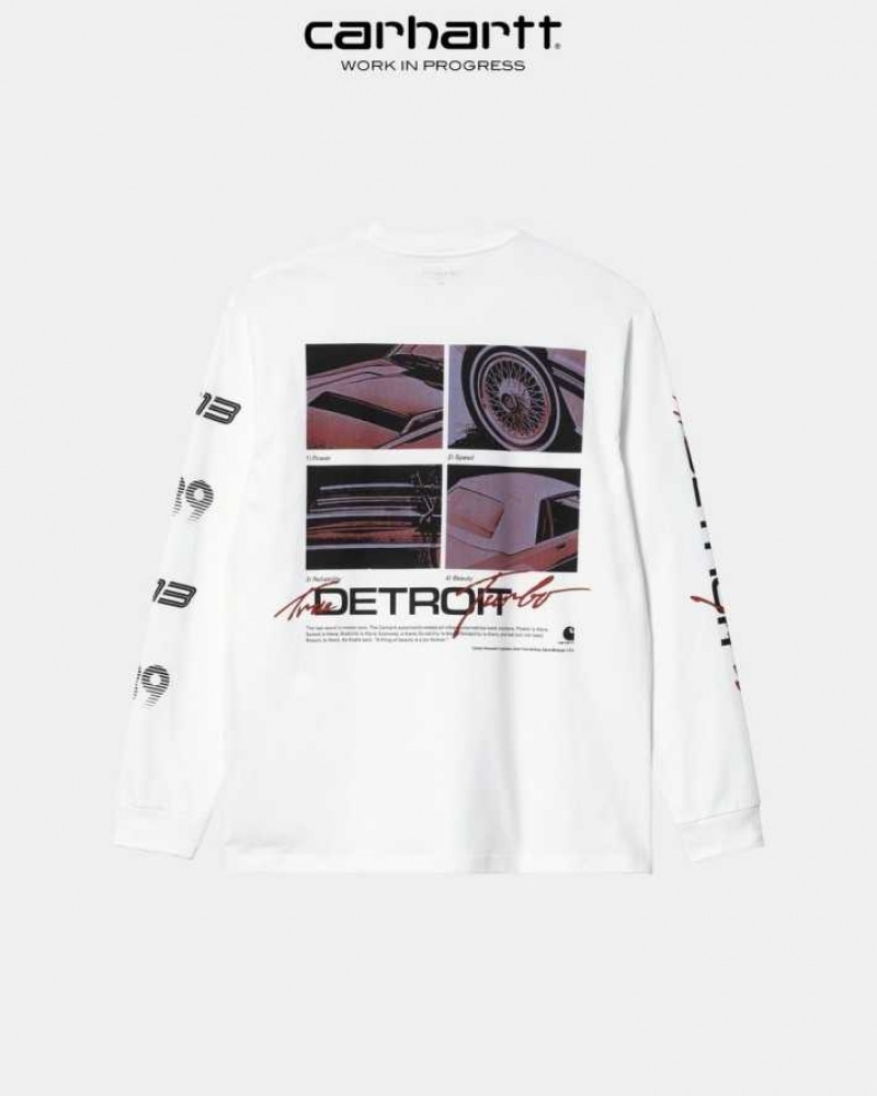 Carhartt Wip Detroit Turbo Long Sleeve T-Shirt Vita | SE0000888